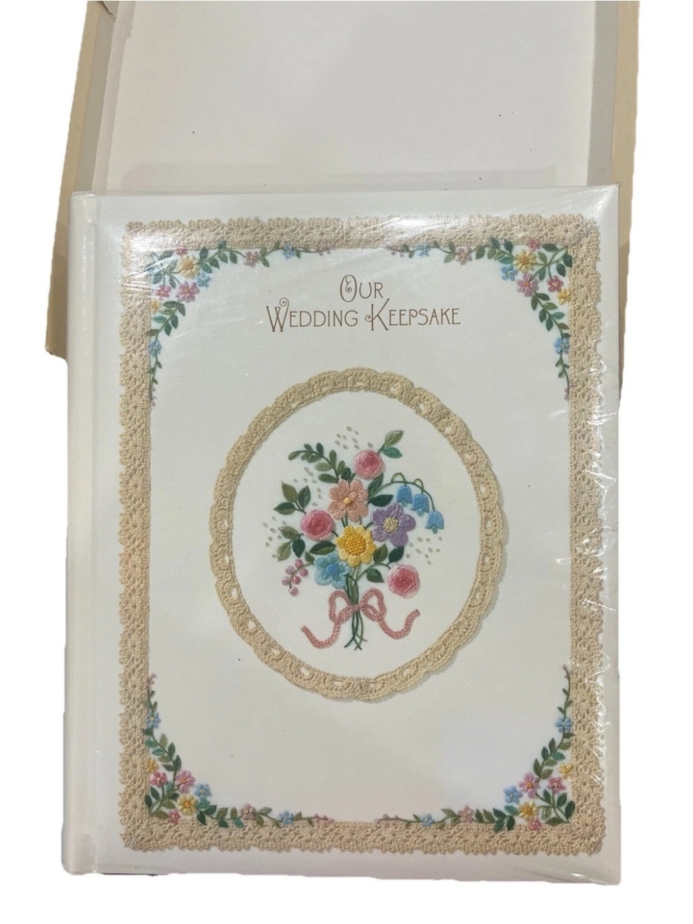 Vintage Hallmark Wedding Keepsake Album 11” X 9” New In Box Floral Bouquet